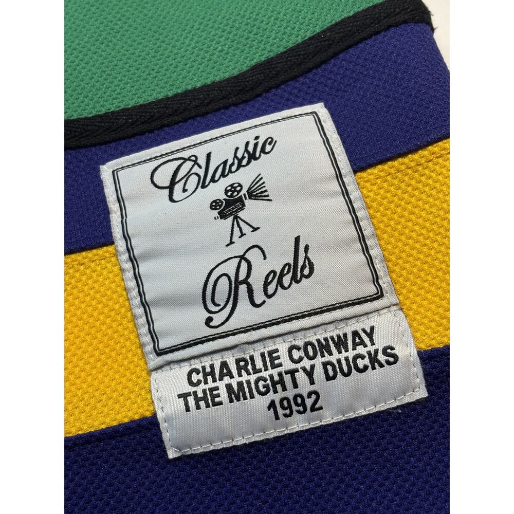 Classic Reels Mighty Ducks 1992 Charlie Conway #96 Movie Jersey Mens S - Picture 5 of 9